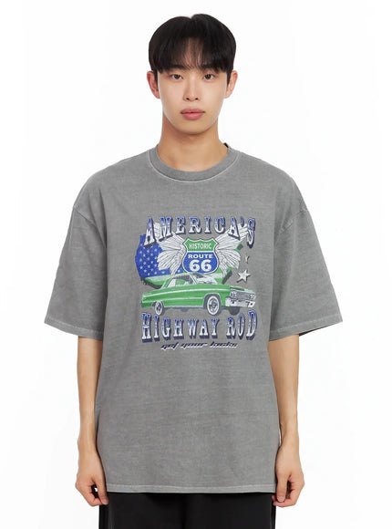 mens-route-66-graphic-t-shirt-il516 / Gray