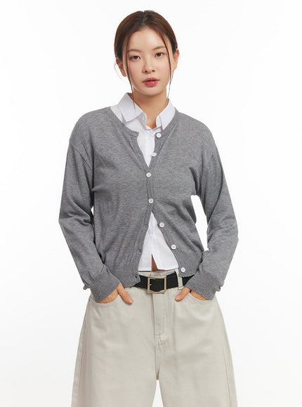 Classic Round Neck Cardigan IM513