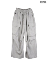 mens-wide-fit-cargo-pocket-sweatpants-is419 / Gray