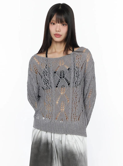 boho-chic-boat-neck-sweater-iy525 / Gray