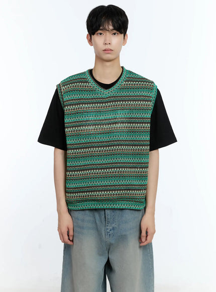 mens-knit-sweater-vest-ig501 / Green
