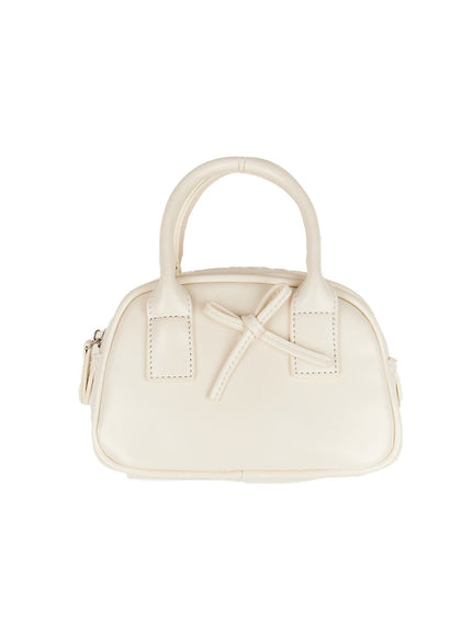 ribbon-detail-faux-leather-tote-im513 / Light beige