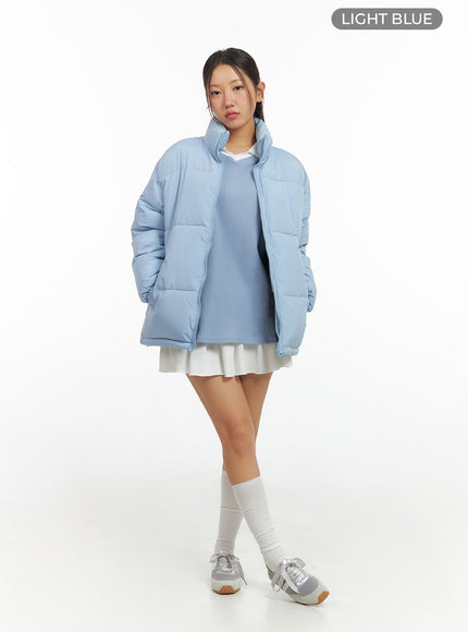 essential-puffer-coat-is402 / Light blue