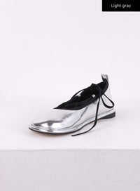 tie-leg-ballet-flats-ij430 / Light gray