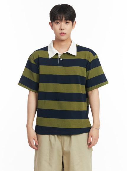 mens-striped-polo-tee-ia529 / Light green