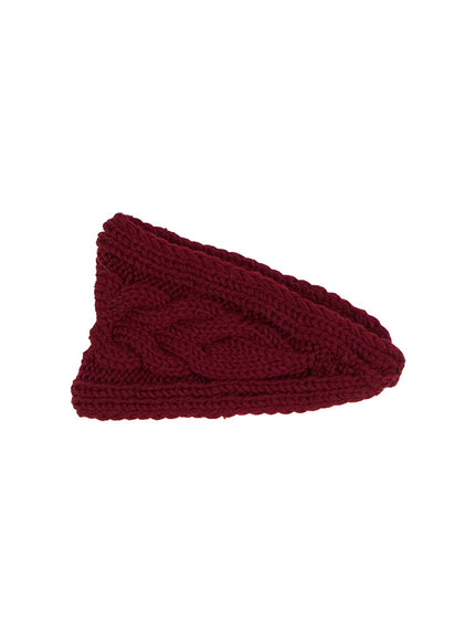 cable-knit-headband-in427 / Red