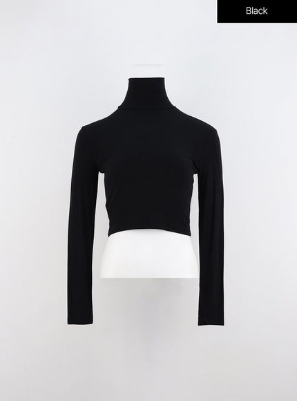 solid-long-sleeve-turtleneck-crop-io320 / Black