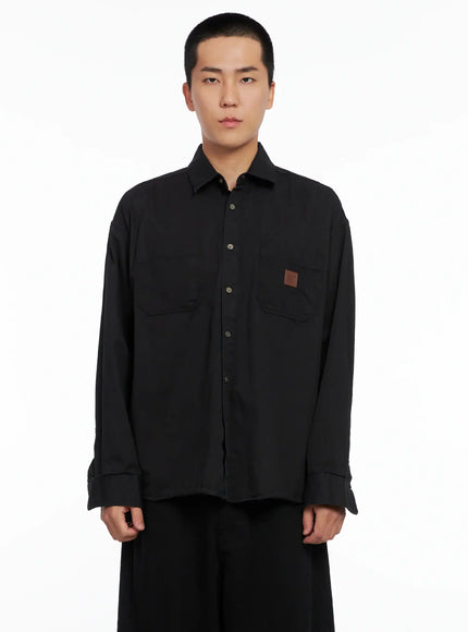 Men's Cozy Cotton Button-Up Shirt IG529