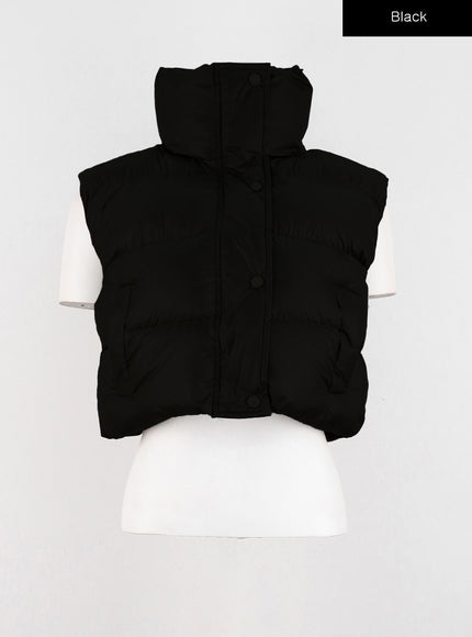 crop-puffer-vest-io326 / Black