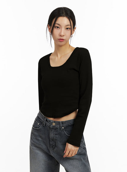 Basic Square-Neck Crop Top ID431