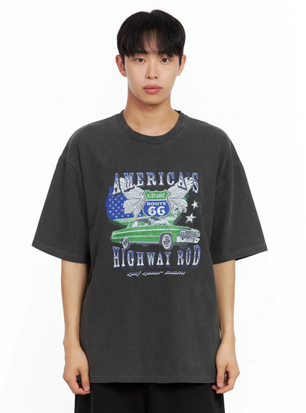 mens-route-66-graphic-t-shirt-il516 / Black