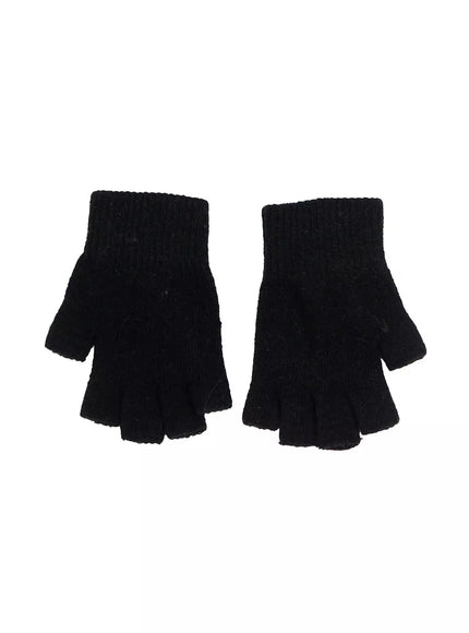 knit-fingerless-gloves-in503 / Black