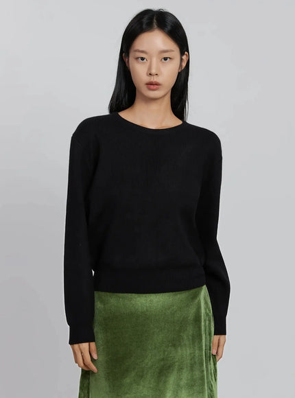 round-neck-knit-top-id516 / Black