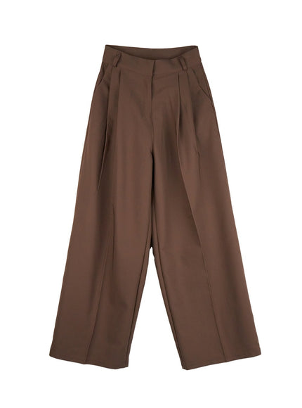 Classic Pintuck Wide-Fit Slacks IJ527