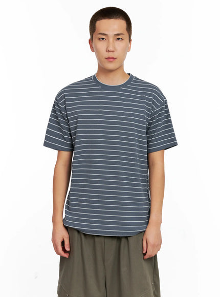 mens-striped-relaxed-fit-tee-ig511 / Gray