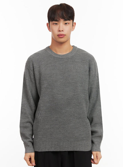 Men's Round Neck Ribbed Sweater IF521