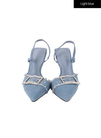 buckle-pointed-toe-heels-if413 / Light blue