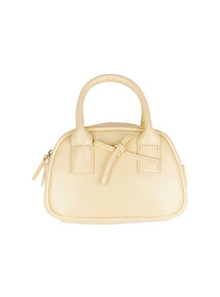 ribbon-detail-faux-leather-tote-im513 / Light yellow