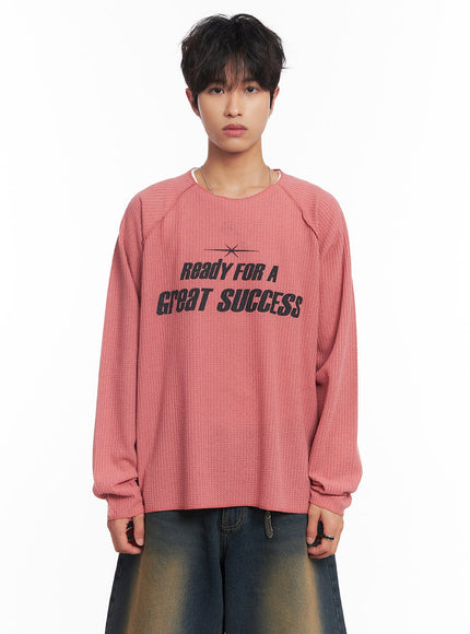 Men's Ribbed Graphic Raglan Sweatshirt IY508