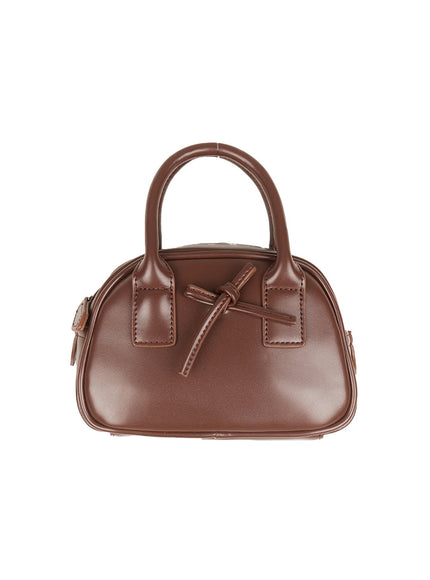 ribbon-detail-faux-leather-tote-im513 / Brown