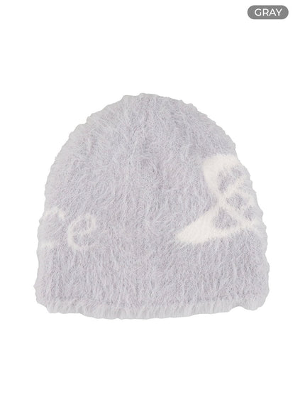 fuzzy-graphic-bliss-beanie-is402 / Gray