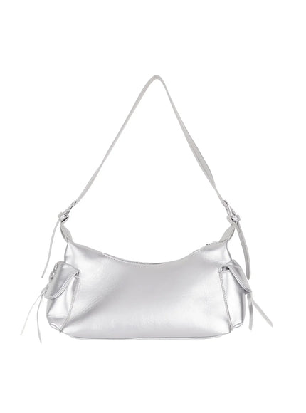 side-corset-detail-shoulder-bag-ca513 / Silver