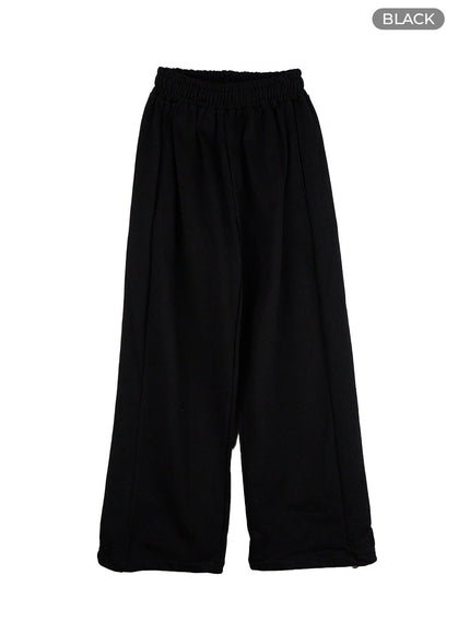 classic-cotton-wide-fit-sweatpants-is427 / Black