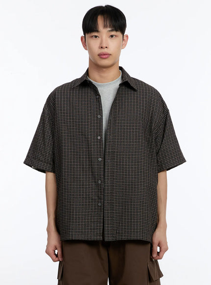 mens-plaid-short-sleeve-button-up-shirt-ia507