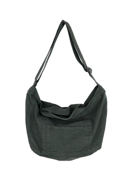Canvas Crossbody Bag IY529 / Dark green