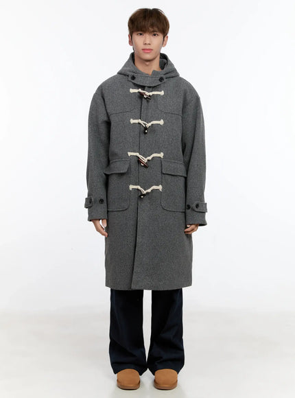 mens-wool-blended-long-toggle-coat-in512 / Gray