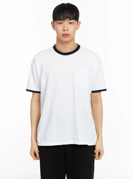 mens-cotton-contrast-trim-tee-ia501 / White