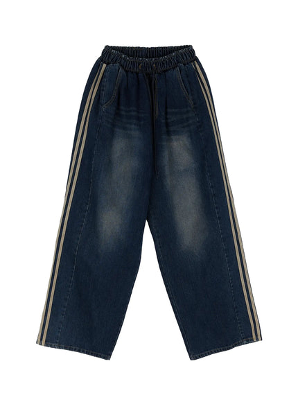 Side-Lined Wide Jeans ID515