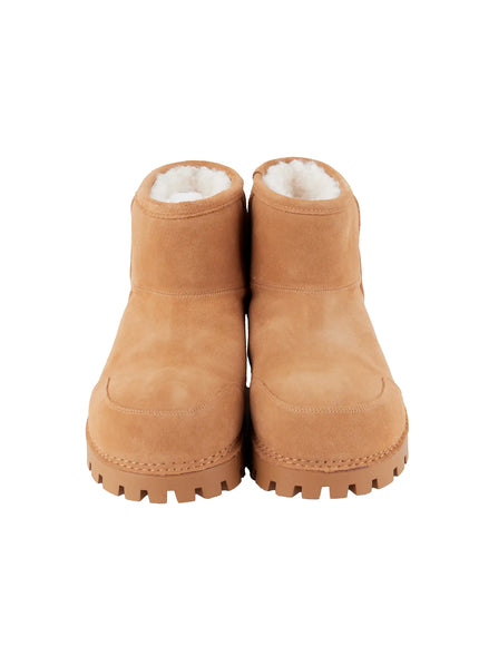 Men's Warm Beige Shearling Boots ID502