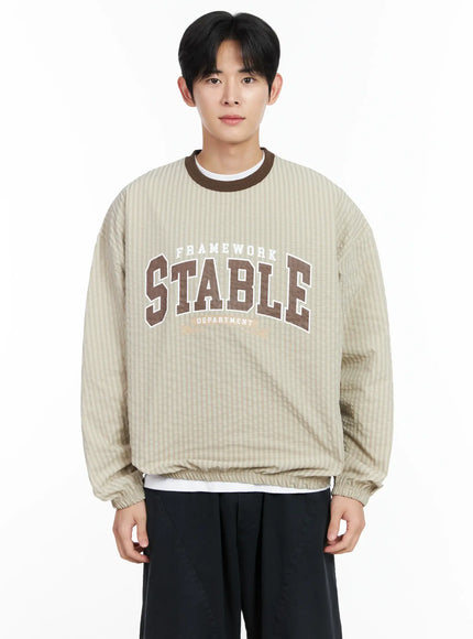 mens-plaid-sweatshirt-im523 / Beige