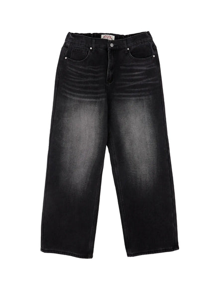 mens-wide-fit-fleece-jeans-ij512 / Black