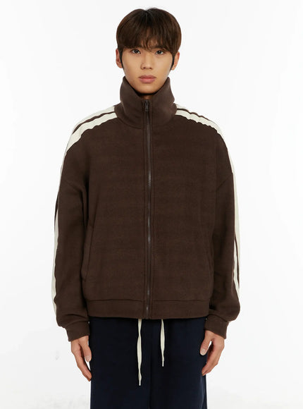 mens-sporty-double-stripe-track-jacket-id523 / Brown