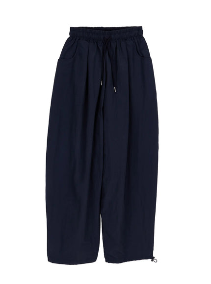 mens-nylon-embroidered-logo-pocket-pants-ia502 / Dark blue