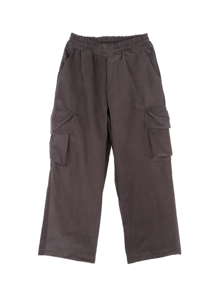 mens-wide-leg-cargo-pants-in524 / Dark gray