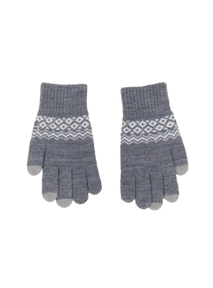 winter-knit-gloves-in524 / Gray