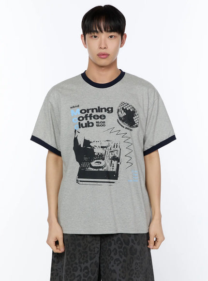 mens-coffee-graphic-print-t-shirt-ia517 / Gray