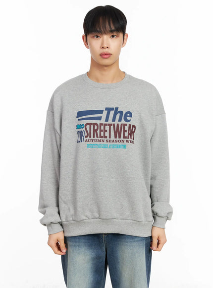 mens-casual-graphic-crewneck-sweatshirt-im511 / Gray
