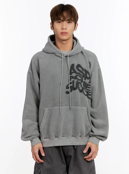 mens-vintage-graphic-hoodie-in528 / Gray