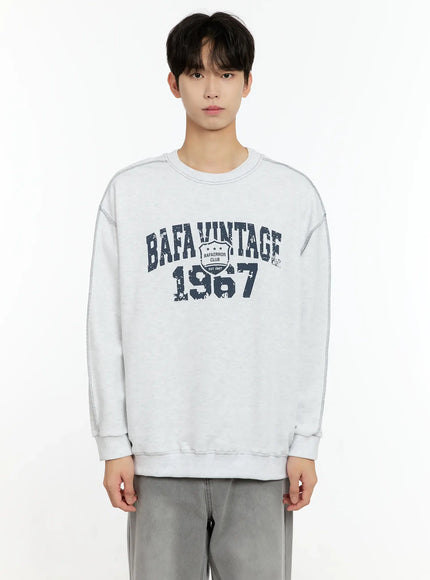 Men's Vintage Graphic Crewneck Sweatshirt IO531