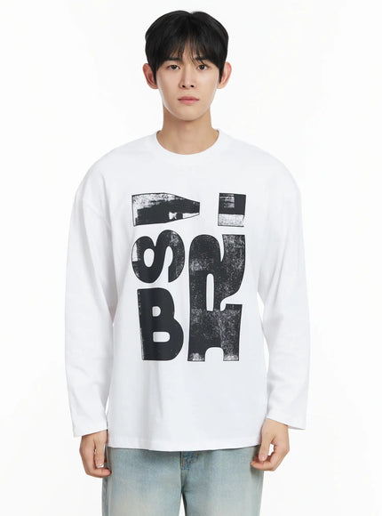mens-graphic-long-sleeve-shirt-if517 / White