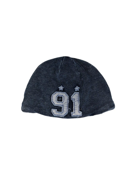 Men's Washed Denim Ribbed Beanie ID511