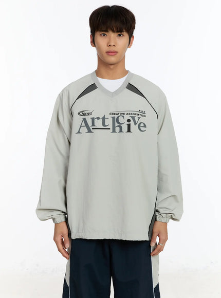 mens-athletic-v-neck-pullover-im530 / Light gray