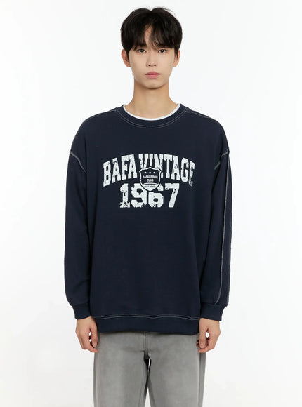 Men's Vintage Graphic Crewneck Sweatshirt IO531
