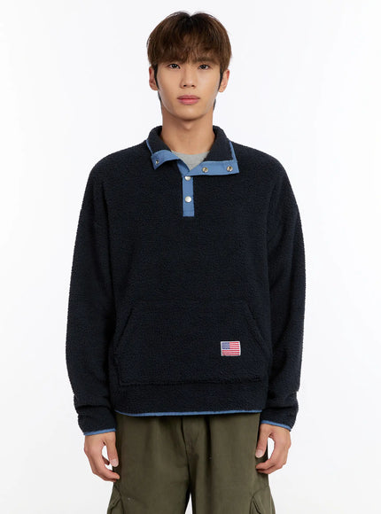 mens-cozy-fleece-pullover-in524 / Dark blue