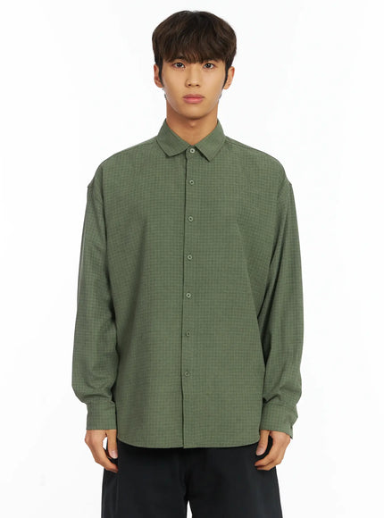 mens-checkered-shirt-ij514 / Green
