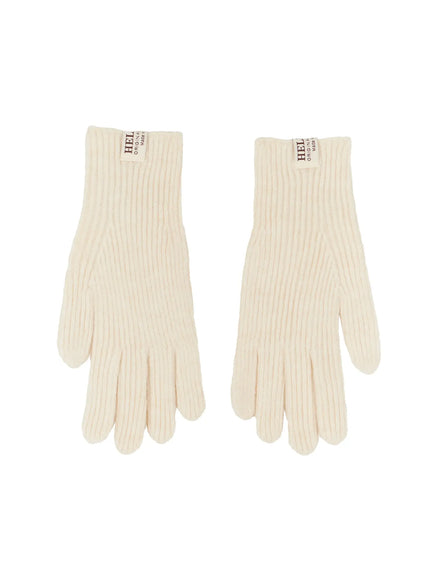 smart-touch-ribbed-knit-gloves-in512 / Light beige